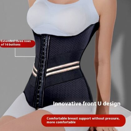 Sports Fitness Waist Shaping Three Breasted Breathable Latex Closing Belt