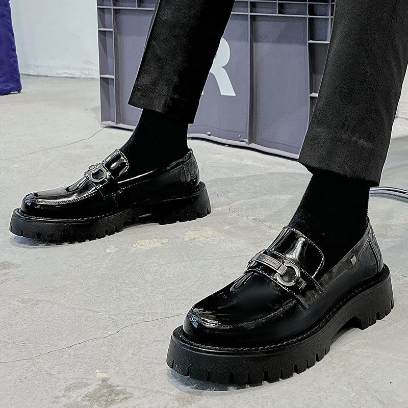 Black Hairstylist Korean Style British Casual Slip-On Shoes — изображение 5