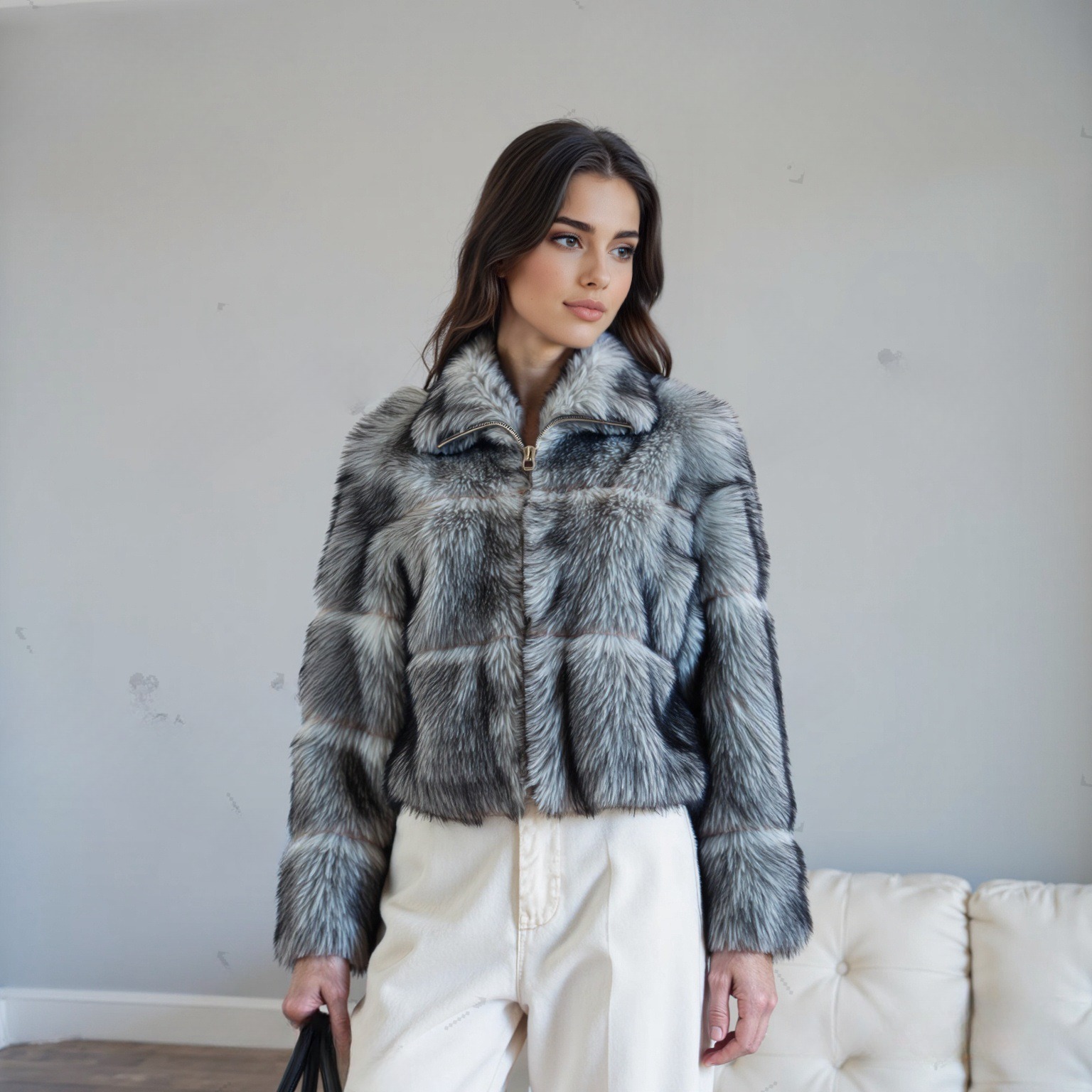 New Totoro Imported Rex Rabbit Fur Coat - Image 4