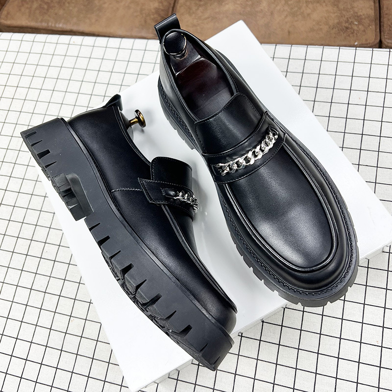 Black Hairstylist Korean Style British Casual Slip-On Shoes - Image 2