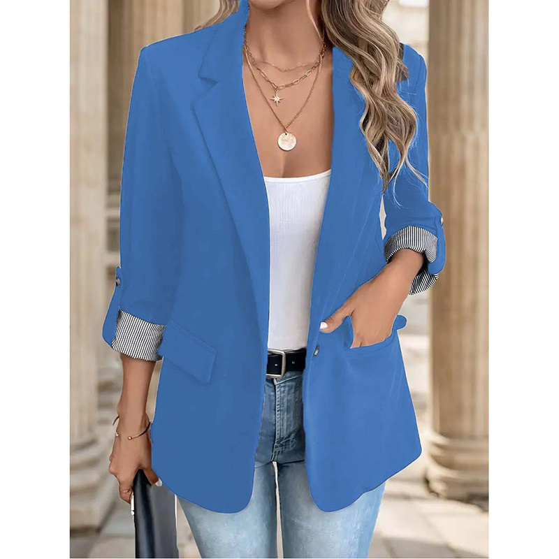 Women's Casual Blazers Open Front Long Sleeve Work Office Suit Jackets Blazer Business Casual Outfits — изображение 9