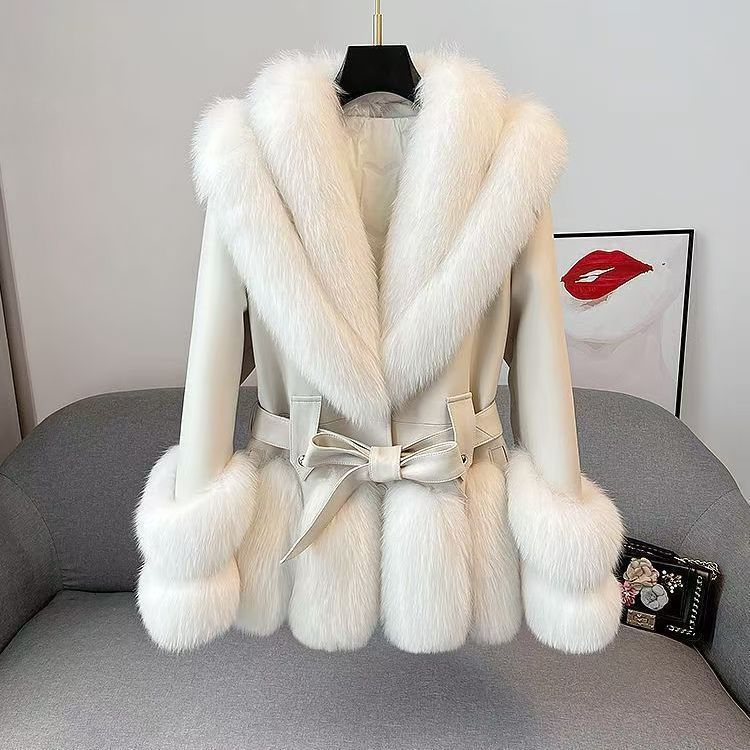 Fashion Thick Mid-length Leather Fur Coat – Bild 6