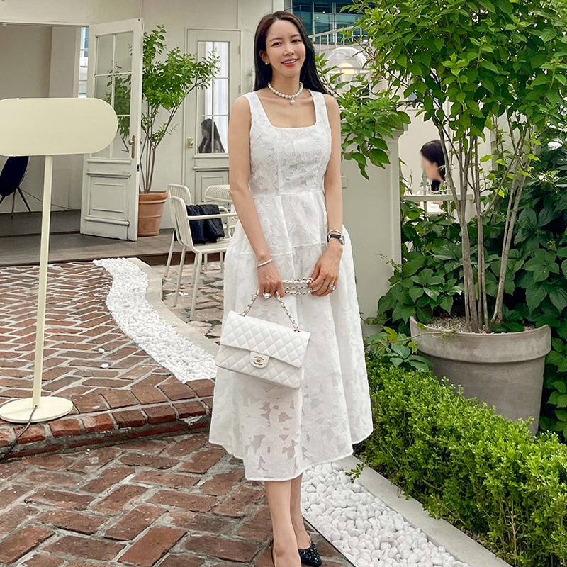 Women's New Temperament Waist Slim Fashion Jacquard Dress – Bild 3