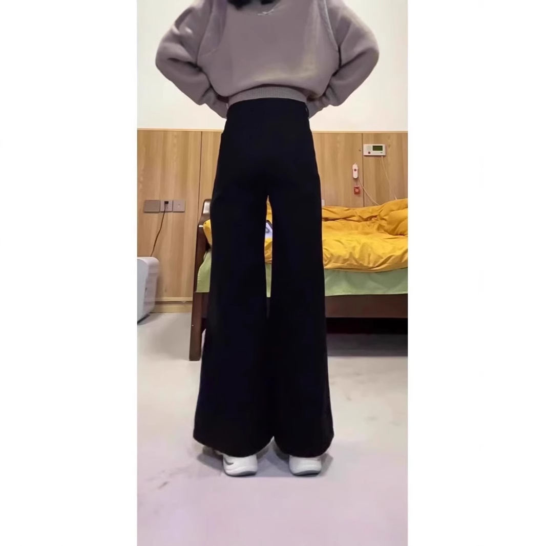 Loose Slimming Wide Leg Straight Pants - Image 2