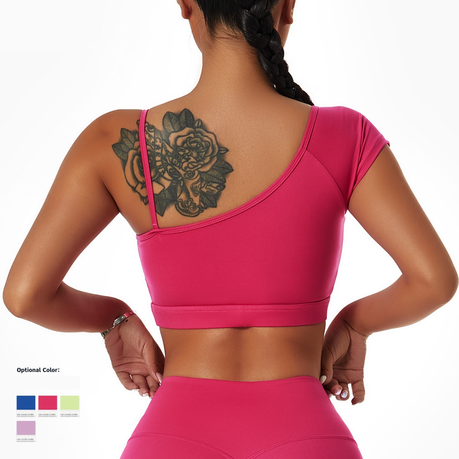 Yoga Suit Women's Running And Cycling Wear Off-shoulder Sports Bra Gym Training Tights - Image 2