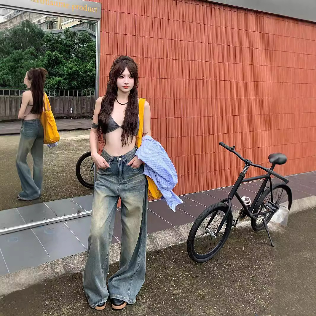 American Retro Distressed Straight Jeans - Image 4