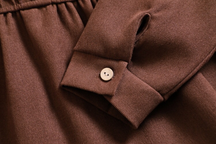 Retro Fungus Collar Corduroy Waist Slim Skirt - Image 3