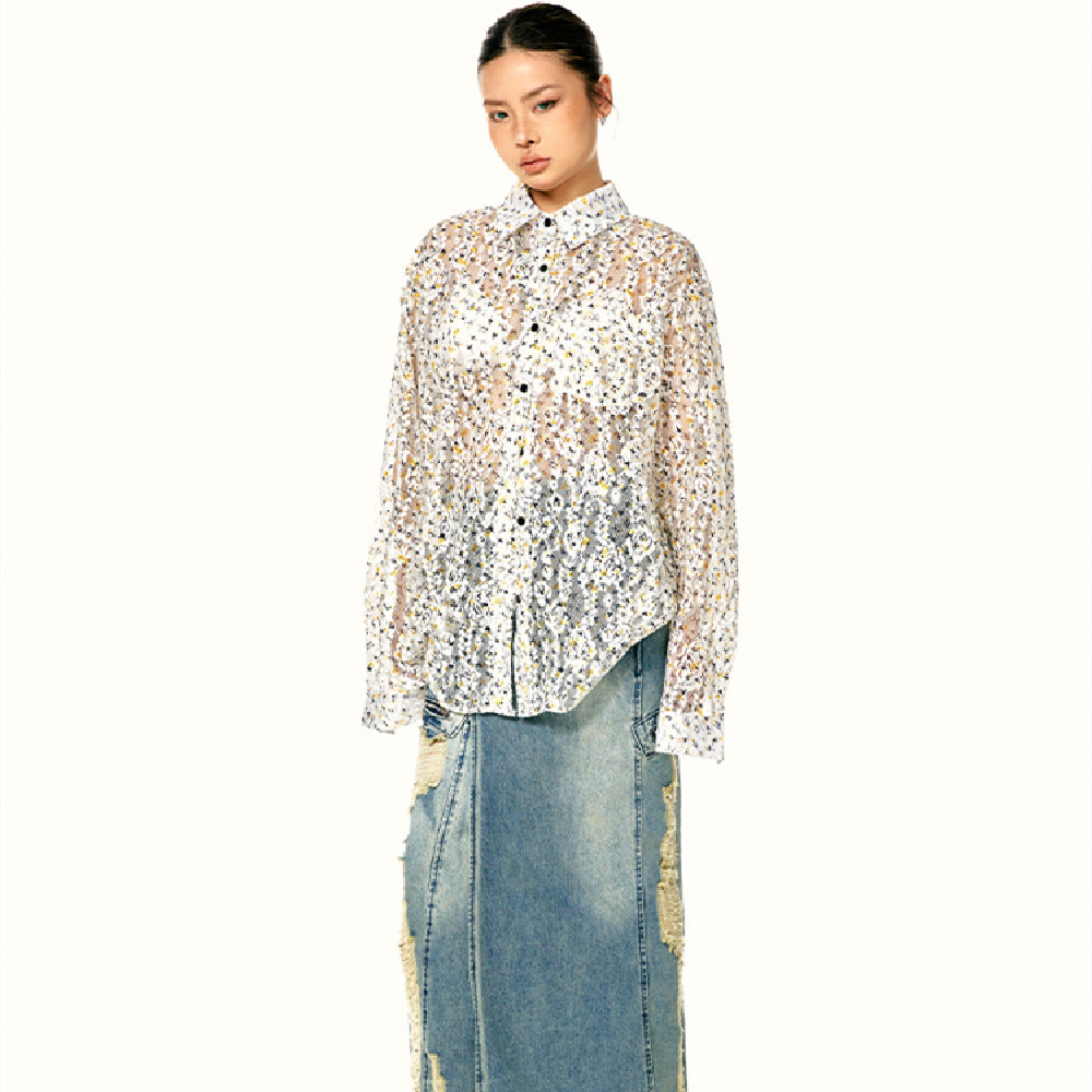 Fashion Elegant Sequins All-matching Shirt Women - Image 3