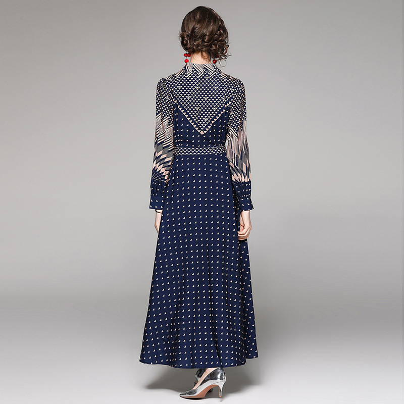 Women's Temperament Lapel Long-sleeved Dress - Image 4