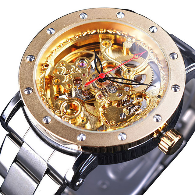 Hollow Out See Through Mechanical Watch Men's Fashion Waterproof Automatic Watch - Image 5
