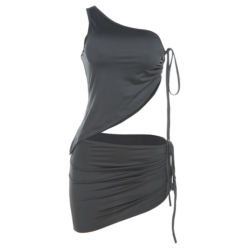 Ladies Fashion Strap One Shoulder Vest Pack Hip Skirt - Image 6