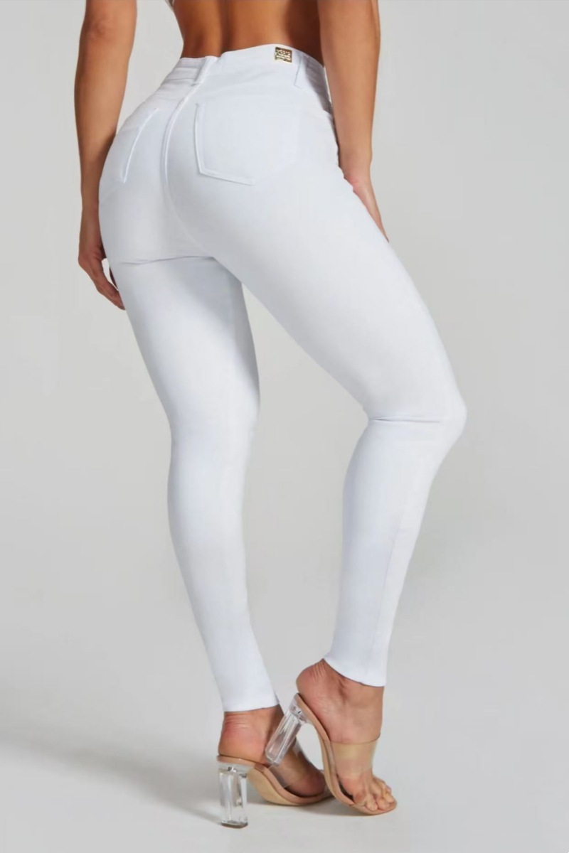 Fashion Black And White High Elasticity Ankle-tied Large Size Hip Lifting Women's Jeans - Image 6