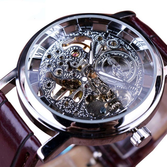 Fully Hollow Men's Manual Belt Mechanical Watch - Image 7