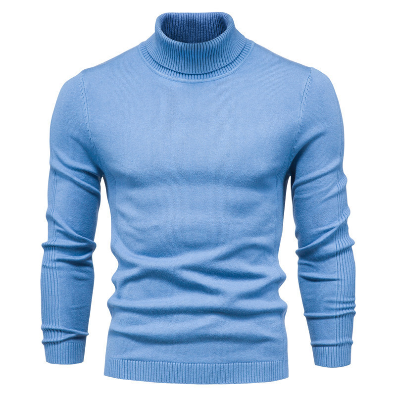 Winter Turtleneck Sweater Fashion Slim Fit Solid Color Pullover Knitted Top Men's Clothing – Bild 7