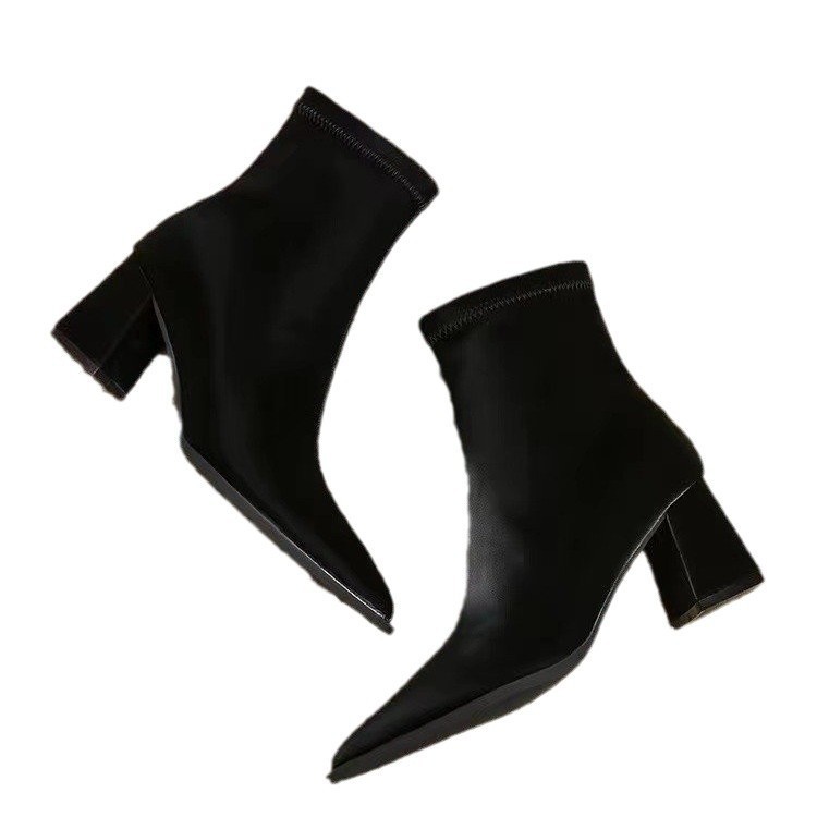 Women's Stretch Fashion Suede Pointed Martin Boots - Image 5