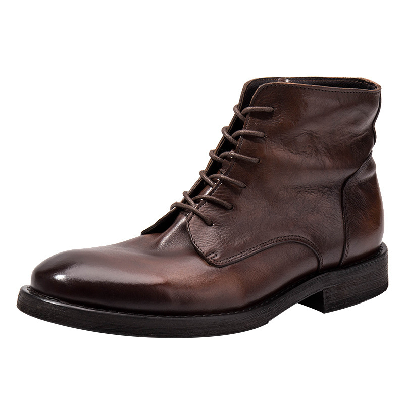 Trendy Workwear Boots All-match First Layer Cowhide Retro - Image 5