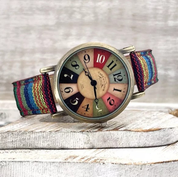 Multicolor Rainbow Pattern Multicolor Dial Ladies Watch - Image 2