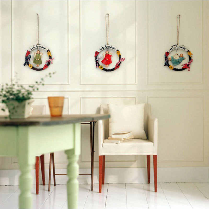 Room Welcome Board Wooden Decorative Doorplate Creative Garland Wall Hanging - Image 4