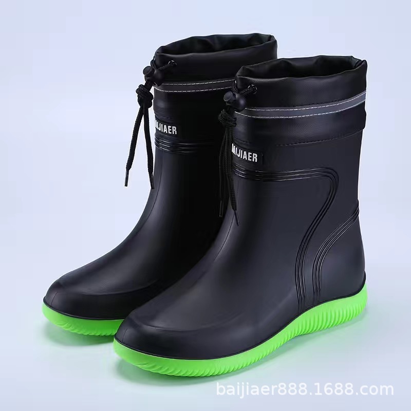 Cotton-padded Warm-keeping Fixed Velvet Rain Boots For Men And Women - Image 8