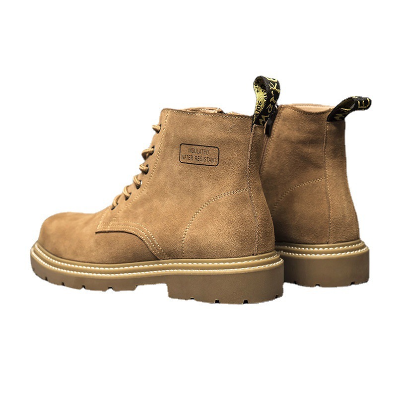 Hidden Heel Platform Retro Men's Leather Boots — изображение 5