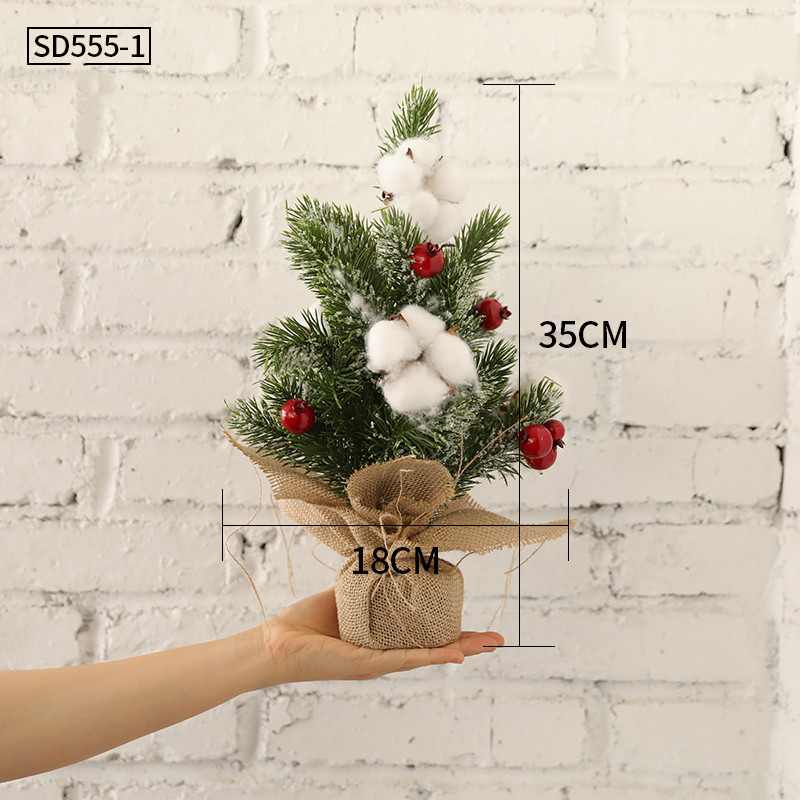 Desktop Christmas Tree Small Mini Ornaments Potted Plants – Bild 7