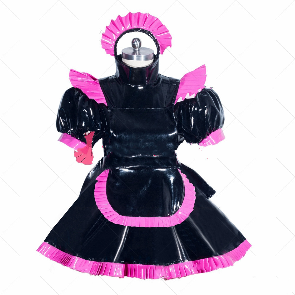 Maid Cosplay Dress In Black Patent Leather — изображение 3