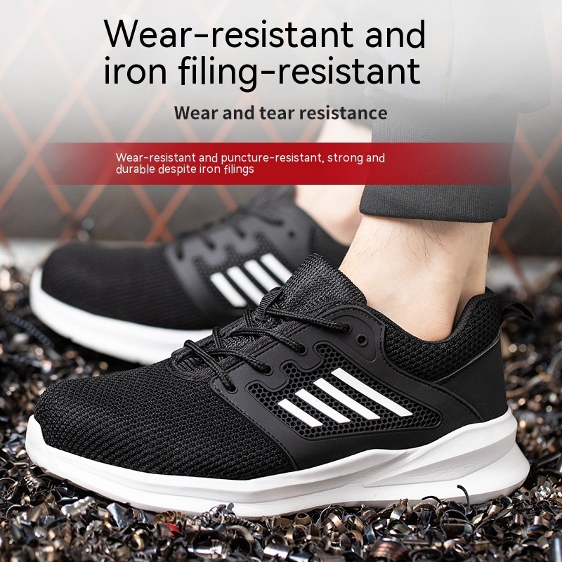 Anti-smashing And Anti-penetration Summer Breathable Safety Shoes Protective Lightweight Comfortable Air Cushion Work Shoes — изображение 3