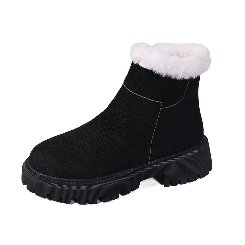 Insulated Cotton-padded Shoes Martin Boots Plus Size Thick Bottom Chunky Heel Bootie - Image 6