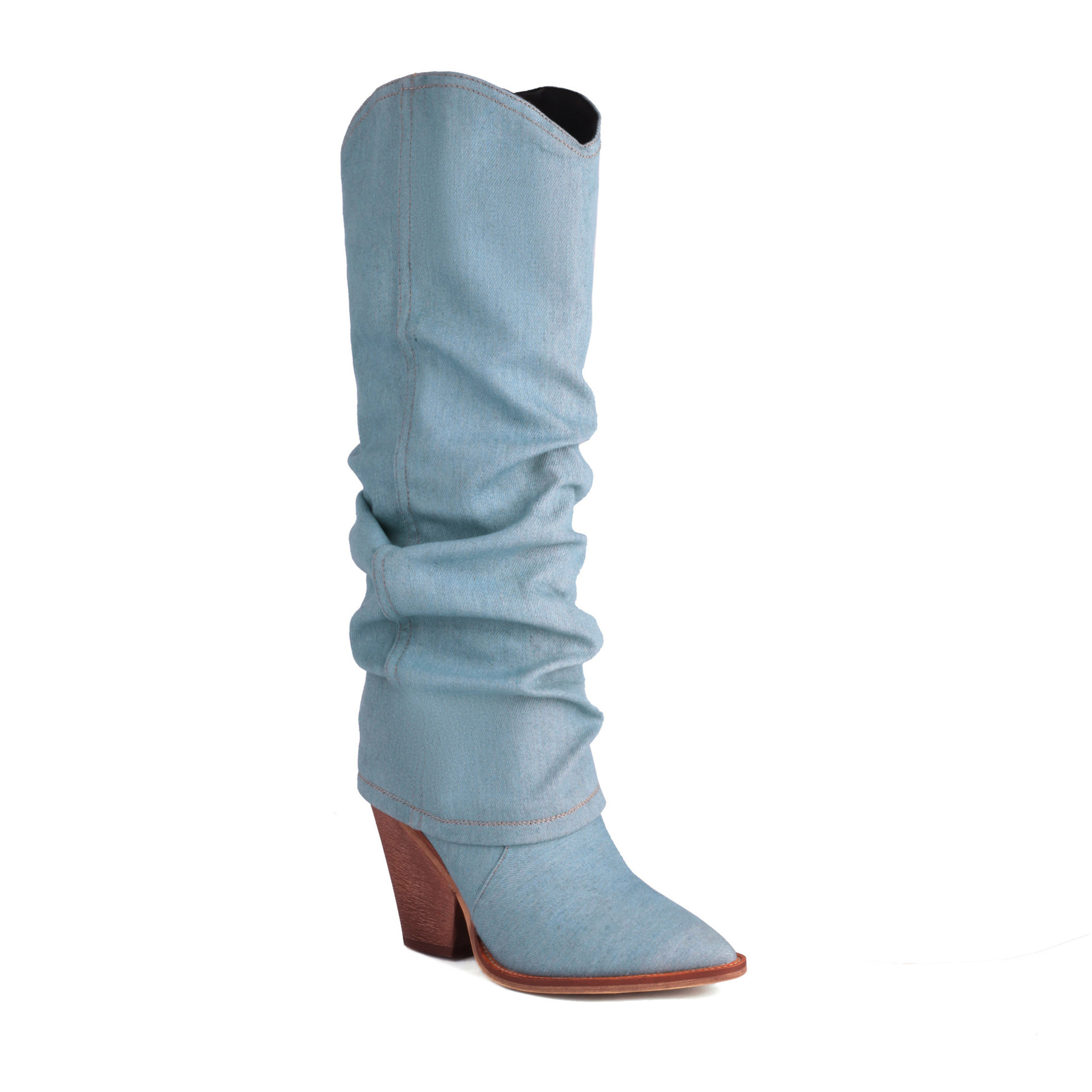 Chunky Heel High Heel Vintage Pointed Toe High Tube Pants Boots - Image 7