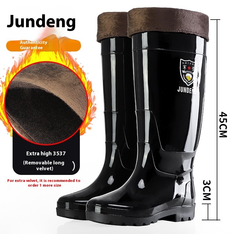 Rain Boots Men's Over The Knee Stockings High Tube Rubber Shoes - Image 5