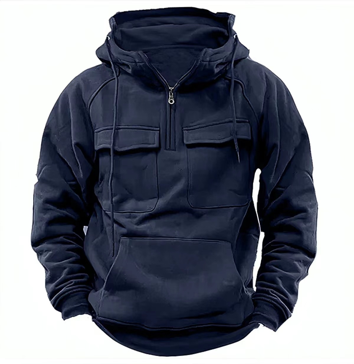 Men's Zip-up Hoodies Sweatshirt With Drawstring And Pocket Design Fashion Casual Sports Sweatshirt - Image 2