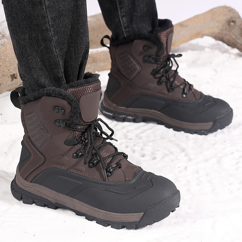 Fleece-lined Warm Plus Size High-top Men's Boots - Image 3