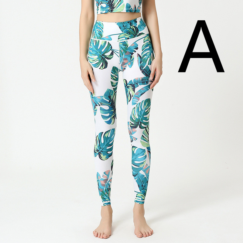 Printed Yoga Pants Tight-fitting High-waist Hip-lifting Fitness Pants Sports Fitness Yoga Wear - Image 5