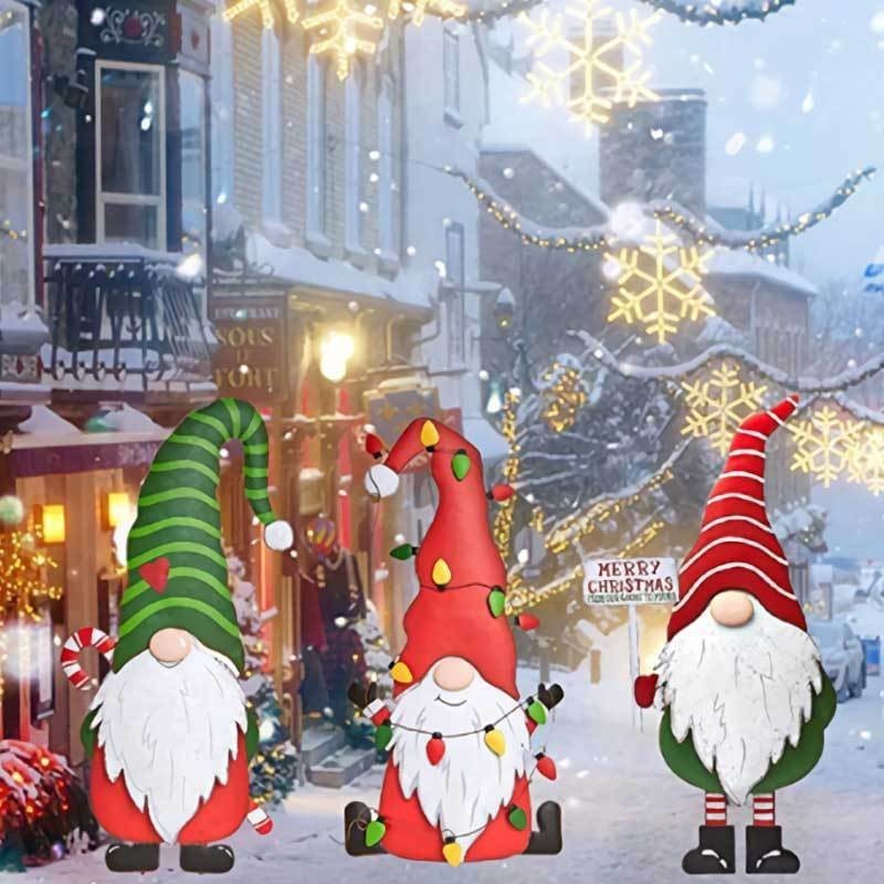 Christmas Standing Pile Old Man Metal Crafts Outdoor Lawn Garden Decorations — изображение 3