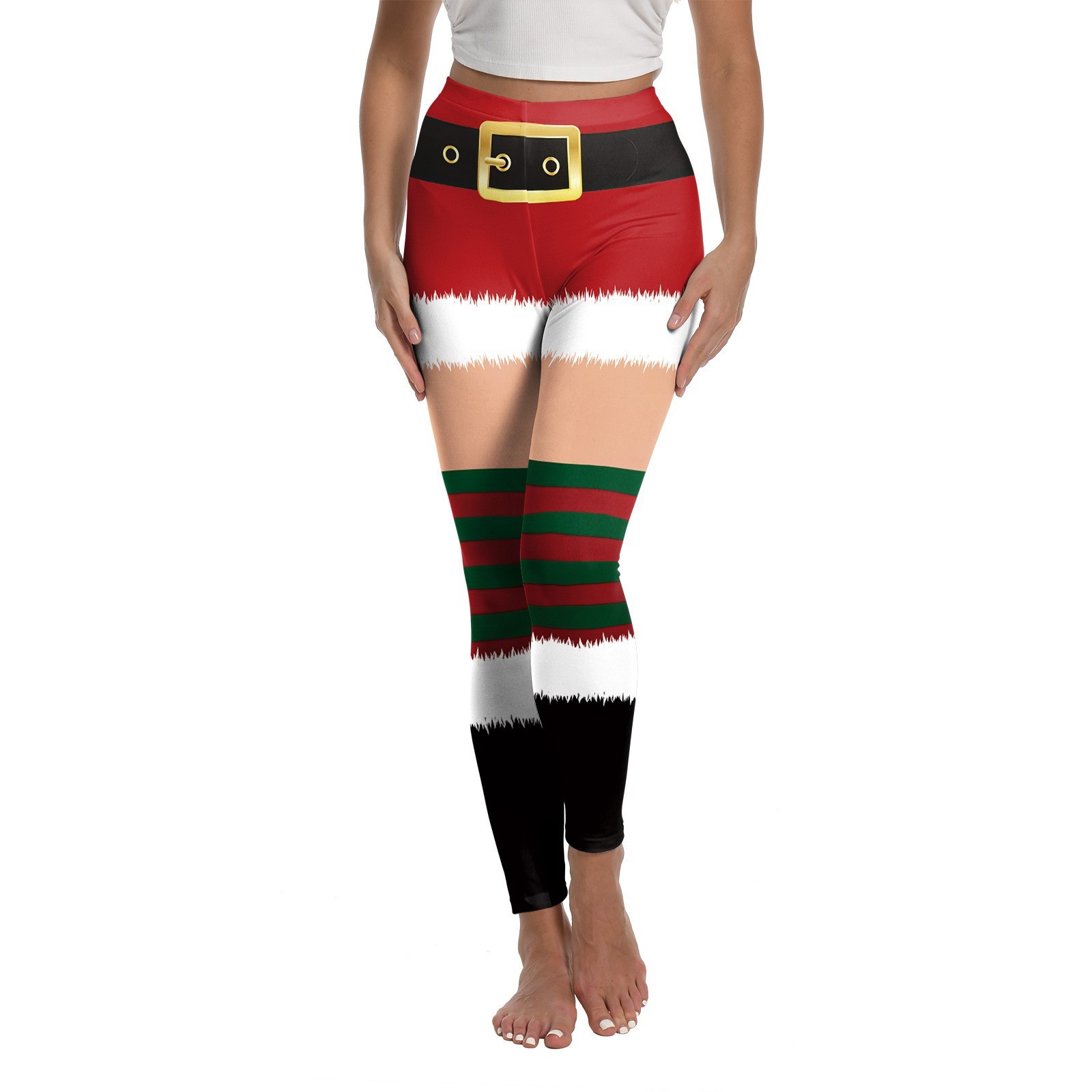 Christmas Female Gym Pants Digital Printing Sports Yoga Pants — изображение 5