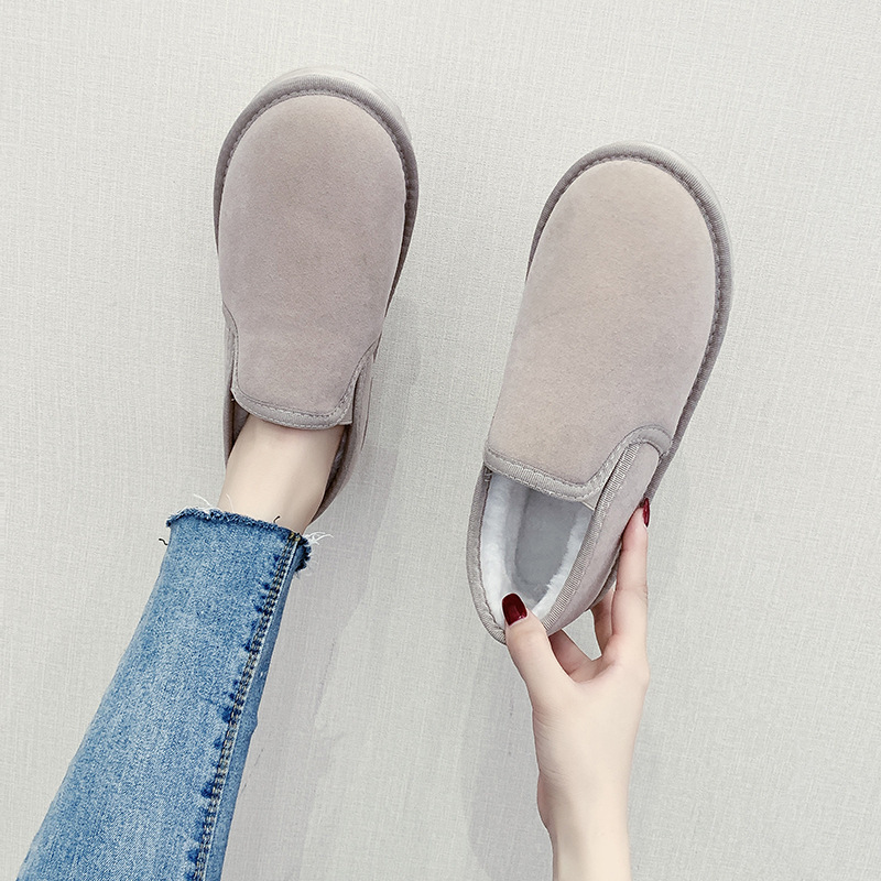 Fleece-lined Thick Flat Students Warm-keeping Fashion Round Toe Snow Boots - Image 2