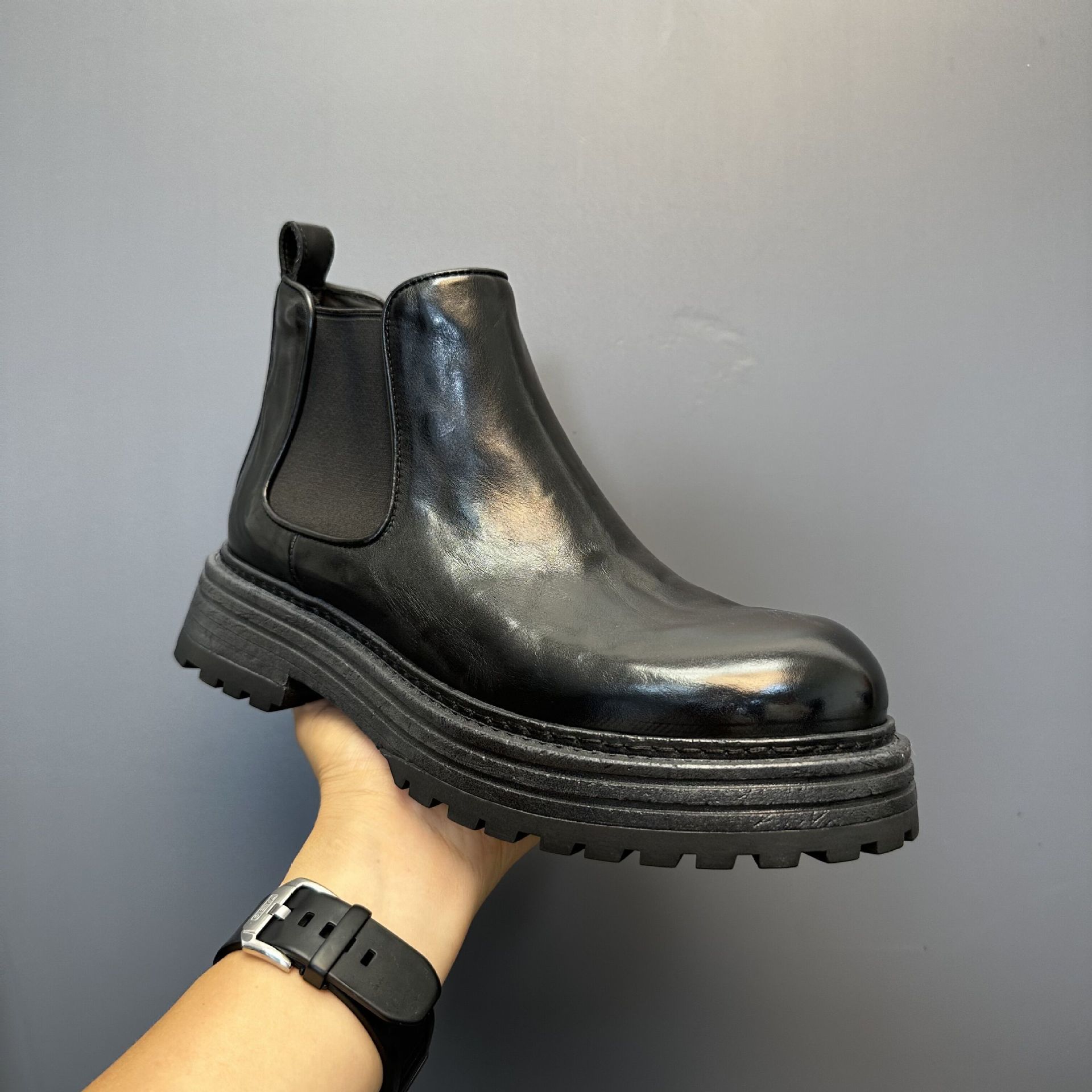 Men's Genuine Leather Retro Horse Leather High-top Martin Boots — изображение 2