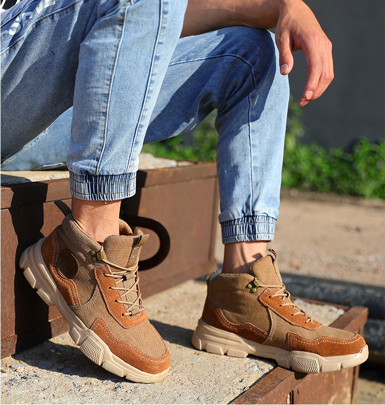 Casual Labor Insurance Men's Steel Breathable Comfortable High-top Safe Work Protective Shoes - Image 2