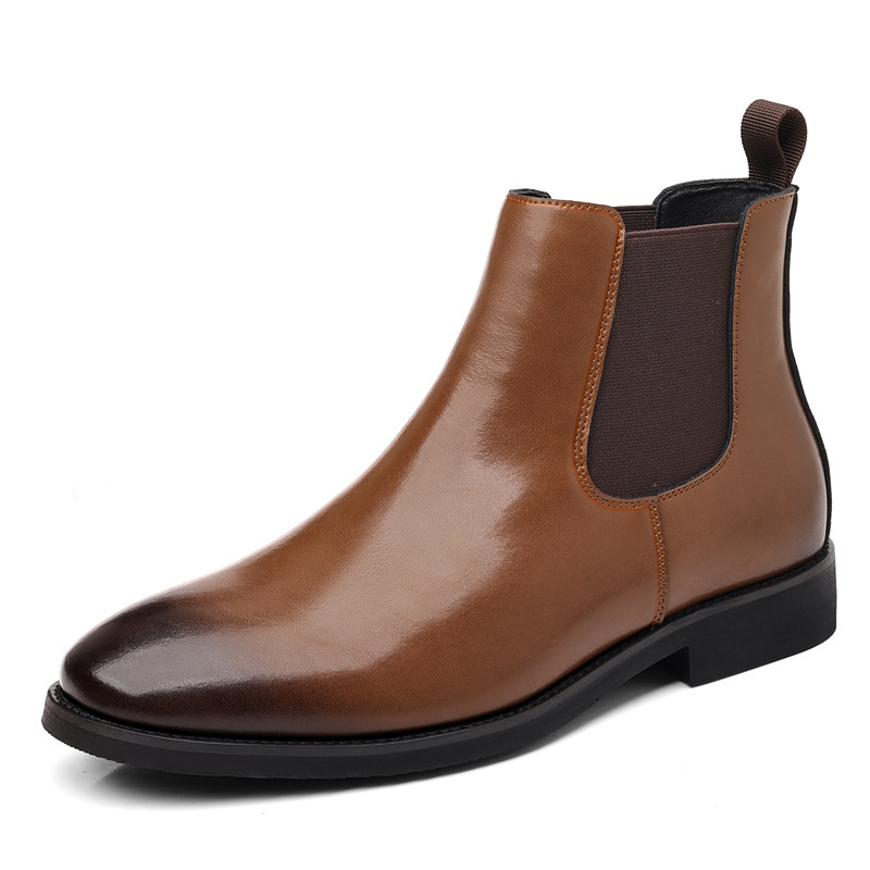 British Retro Chelsea Men's Fleece-lined Leather Boots - Image 5