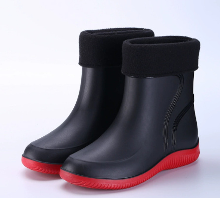 Men's Rain Mid-top Rain Boots Waterproof Non-slip Kitchen Glue Car Wash Work Shoes – Bild 10