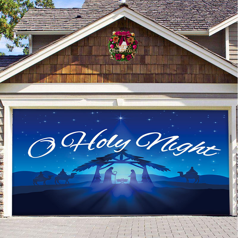 Christmas Background Hanging Cloth Garage Door Patch Holiday Party — изображение 9