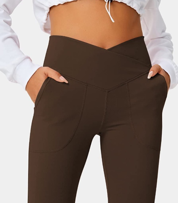 Spring Women's Workout Exercise Pants Akimbo Pants Split Flared Pants - Image 9