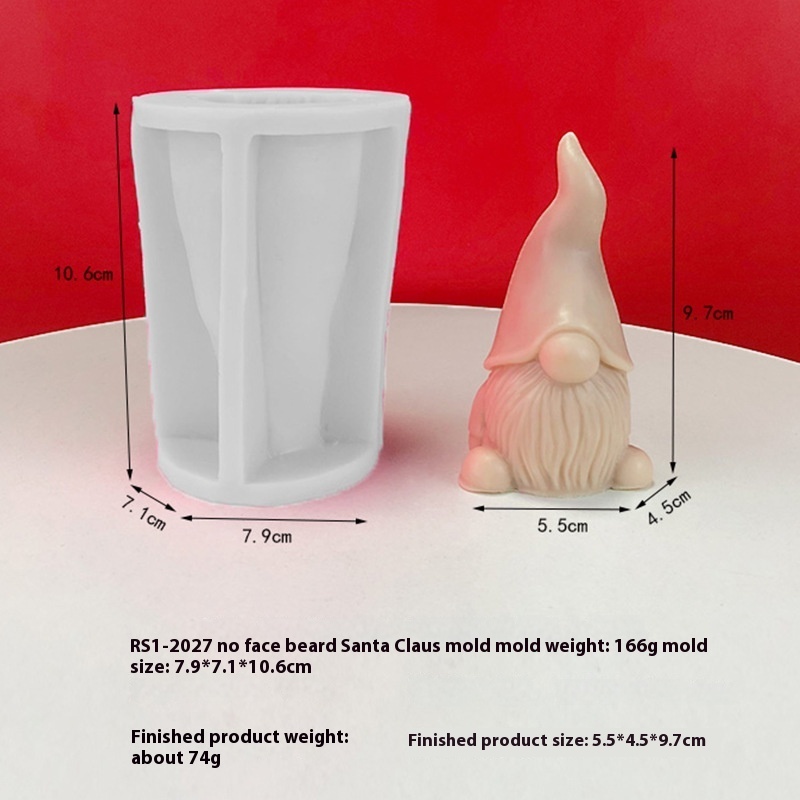 3D Faceless Santa Claus Aromatherapy Candle Silicone Mold Diy Diffuse Plaster Decoration Christmas Candle Mould - Image 8