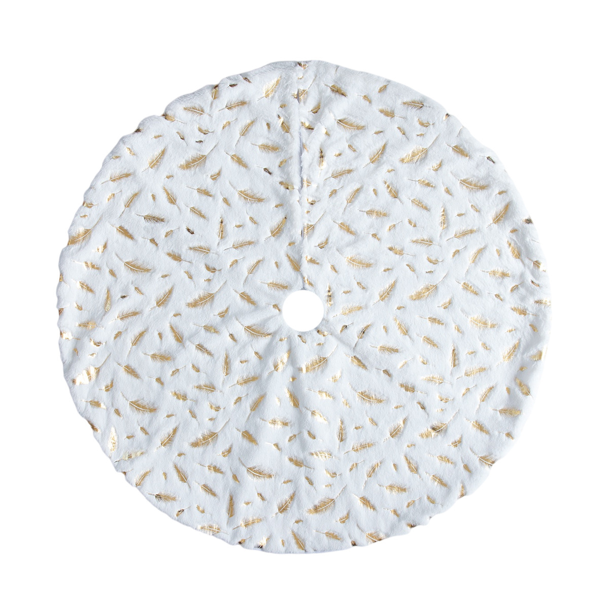New White Plush Christmas Tree Skirt - Image 5