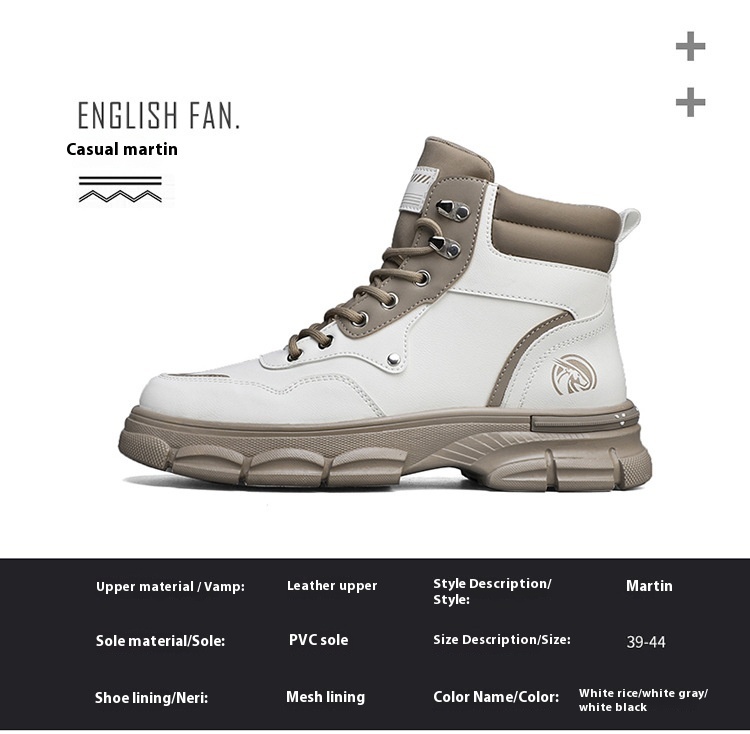 Men's Casual Trend High Top British Style Martin Boots - Image 9