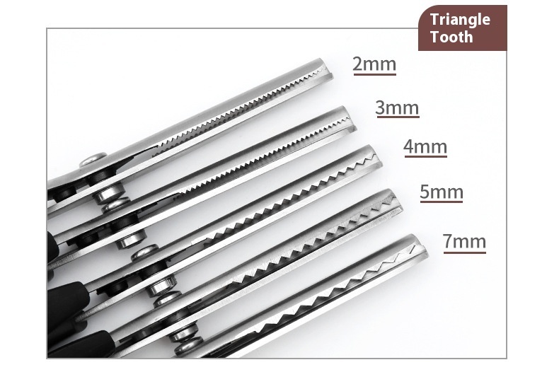 Triangle Dog Teeth Serrated Dressmaker's Shears Handmade Lace Arc Wave Scissors - Image 5