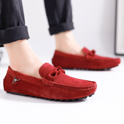 Low-top Slip-on Suede Leather Flat Bottom Oversized Shoes