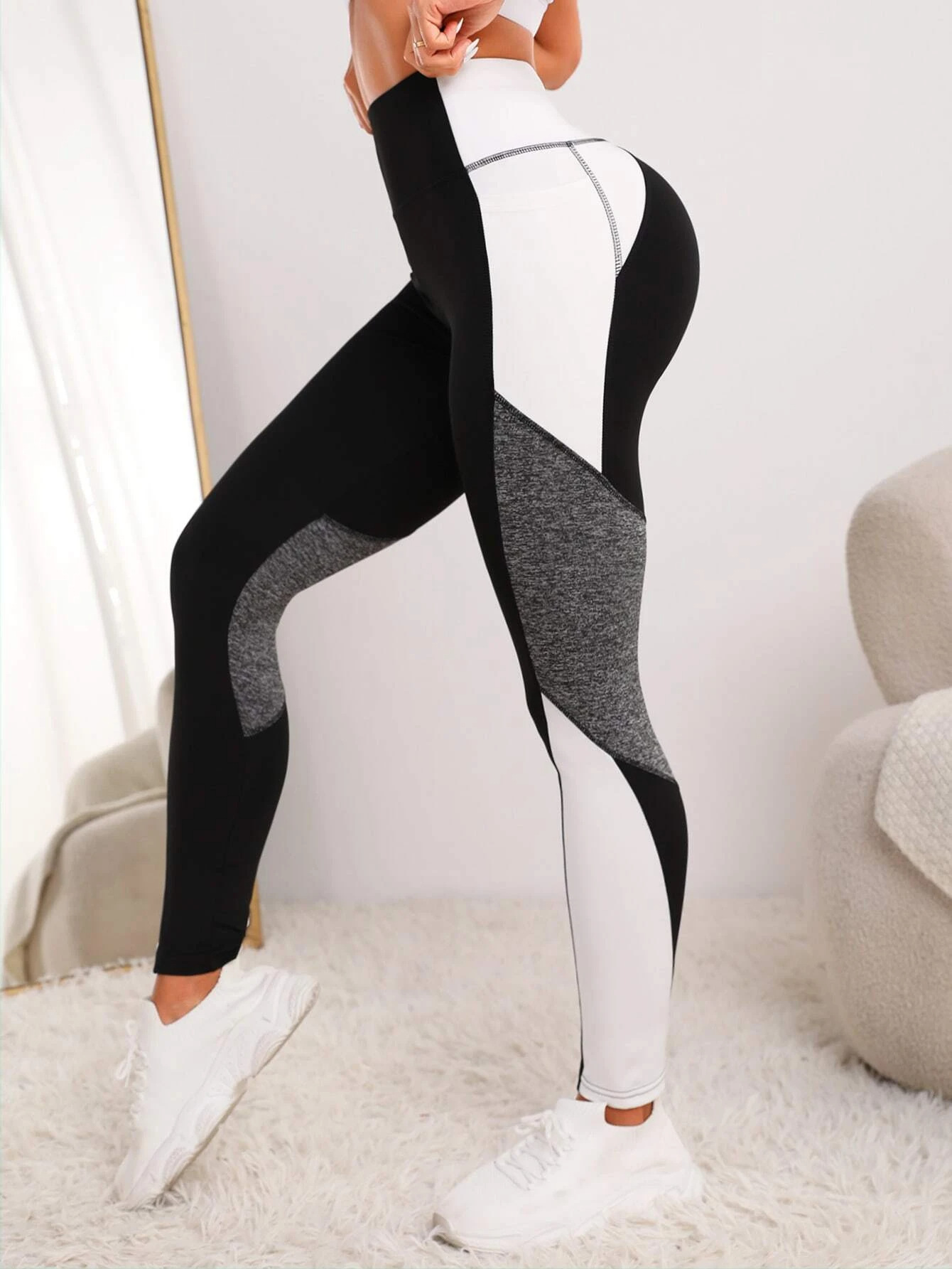 Yoga Pants European And American Stitching Running Pants Women – Bild 9