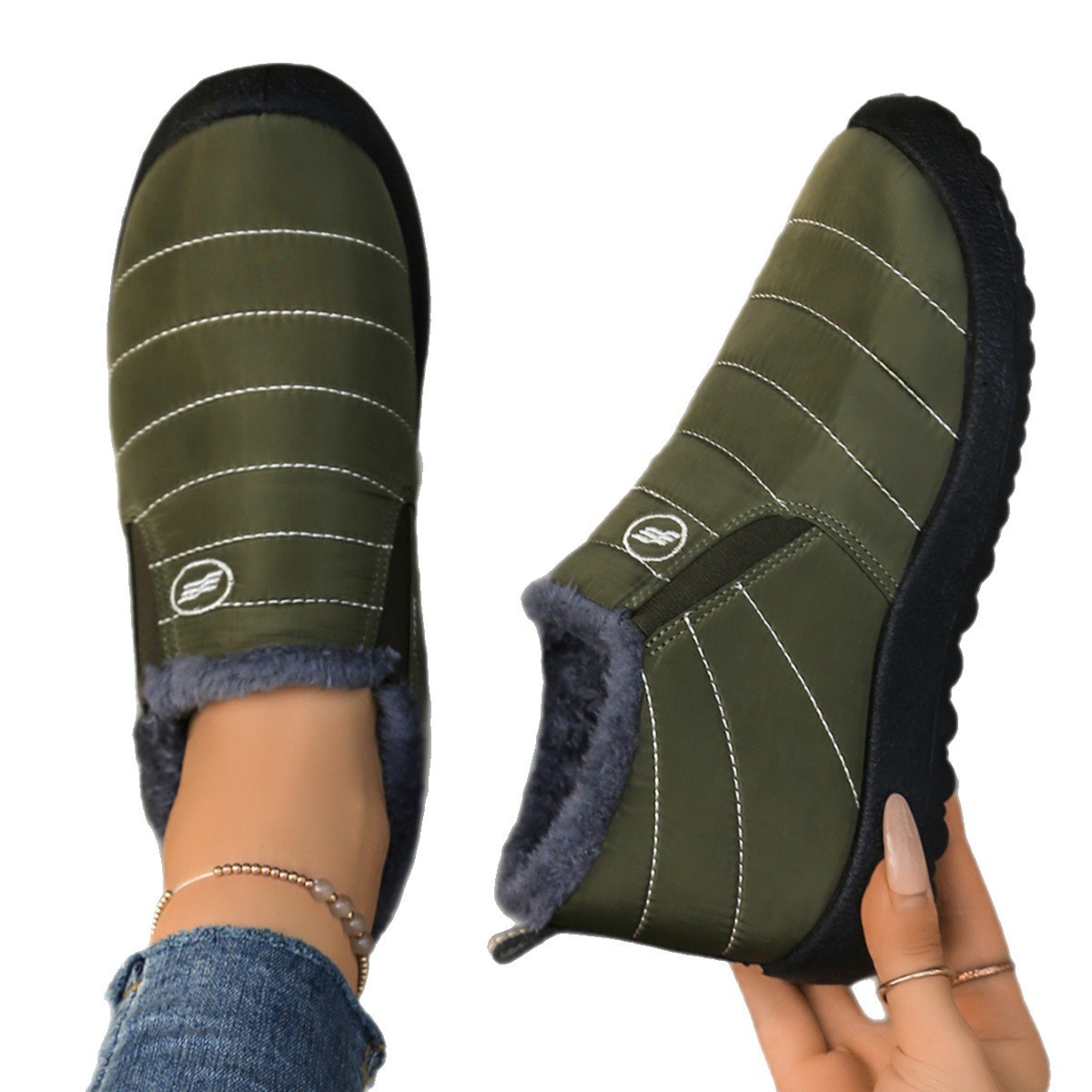 Plus Size Cotton Boots Fleece Lined Padded Warm Keeping Casual Shoes – Bild 5