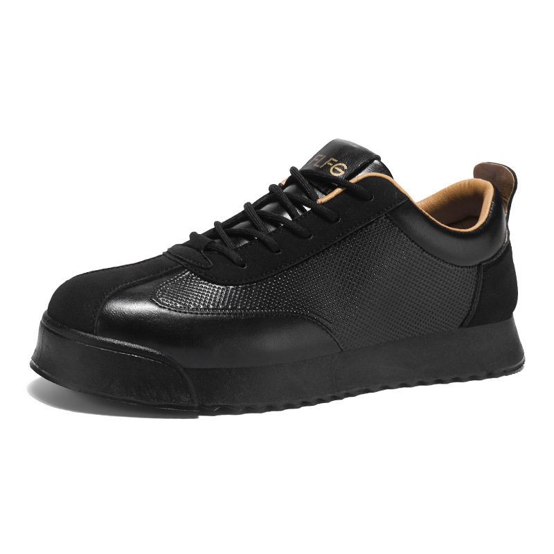 Black Work Casual Leather Shoes Low-cut – Bild 5